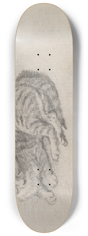 Jan Miel - Study of a Sleeping Cat 8.25 inch art skate deck