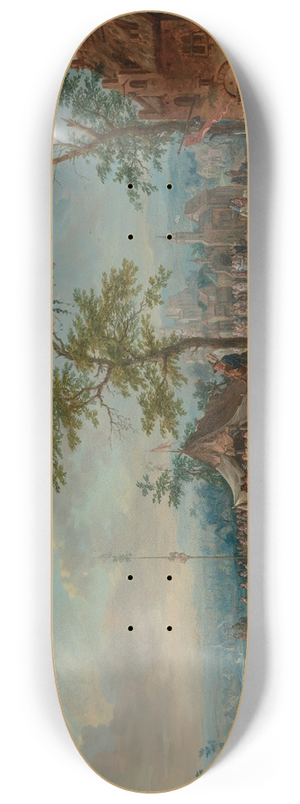 Jan Peter Van Bredael the Elder - A village festival with figures dancing and playing games, a wedding ceremony beyond 8.25 inch art skate deck