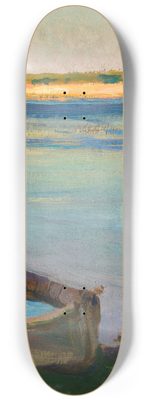 Jan Stanislawski - Small Boat on the River 8.25 inch art skate deck