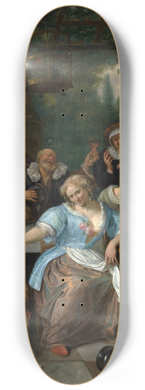 Jan Steen - Merry Company on a Terrace 8.25 inch art skate deck