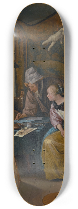 Jan Steen - The Drawing Lesson 8.25 inch art skate deck