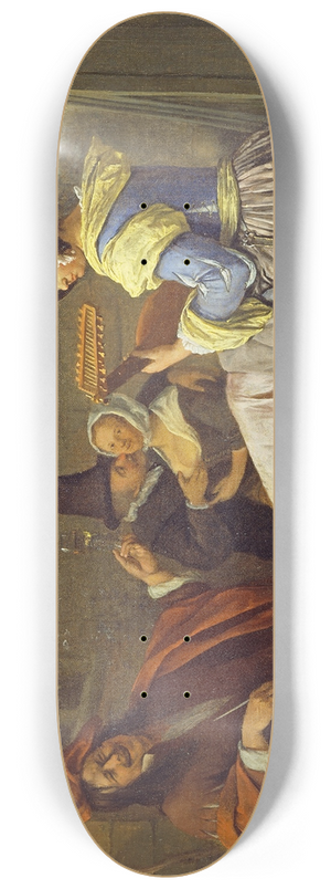 Jan Steen - The Lute Player 8.25 inch art skate deck