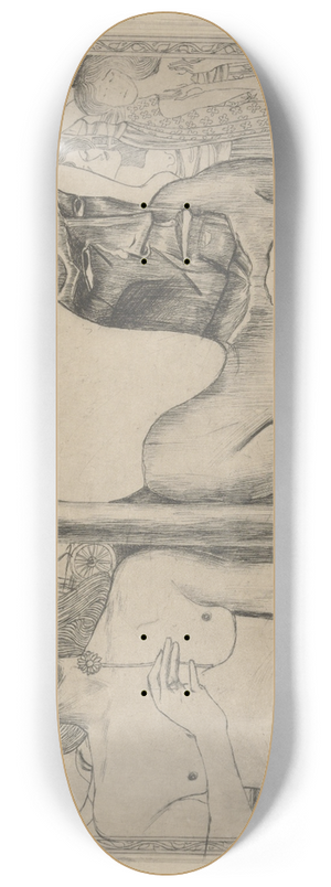 Jan Toorop - Oude vrouw omringd door jonge vrouwen 8.25 inch art skate deck