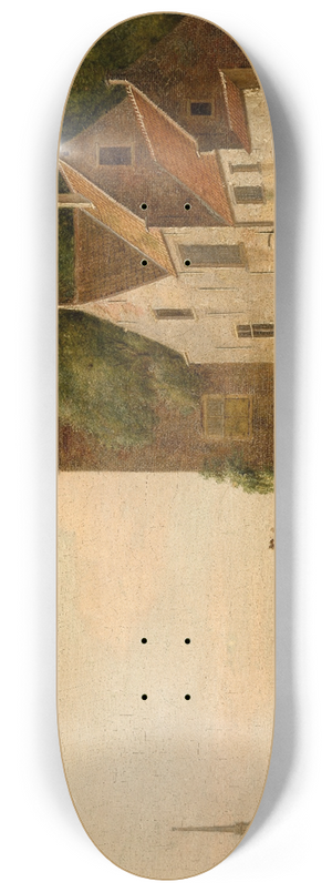 Jan van der Heyden - Bridge over a River 8.25 inch art skate deck