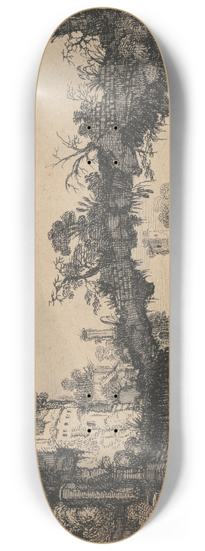 Jan van de Velde - Landscape with Ruins 8.25 inch art skate deck