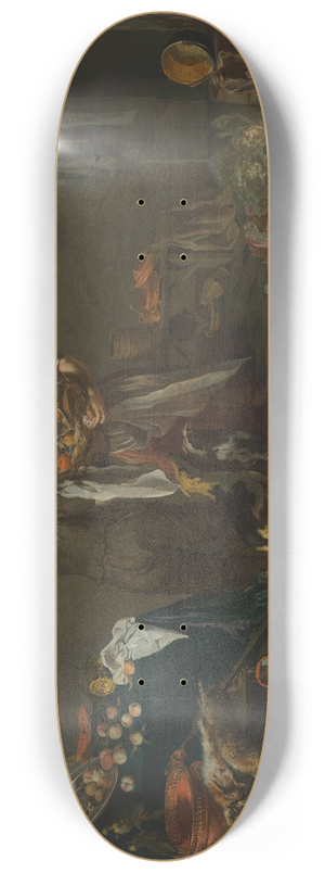 Jan Van Kessel The Elder - A kitchen interior with a maid and a servant conversing 8.25 inch art skate deck