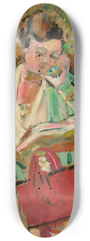 George Leslie Hunter - Woman Reading 8.25 inch art skate deck