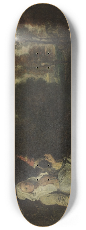 Jean-Antoine Watteau - Evening Landscape with Spinner 8.25 inch art skate deck