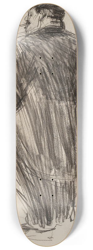 George Luks - Man Smoking 8.25 inch art skate deck