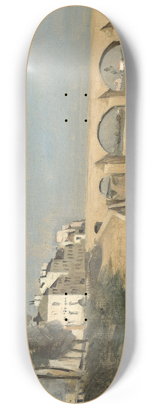 Jean-Baptiste-Camille Corot - Bridge on the Sane River at Mcon 8.25 inch art skate deck