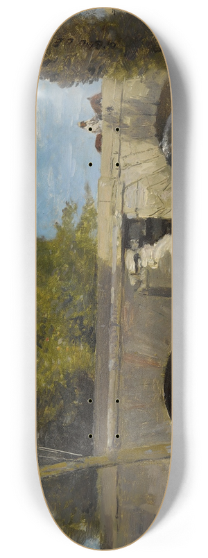 Jean-Baptiste-Camille Corot - Mantes- Deux Arches Du Pont Avec Un Cavalier 8.25 inch art skate deck