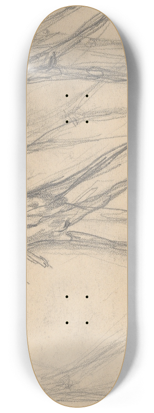 George Minne - Page from the Sketchbook with Figure Studies 8.25 inch art skate deck