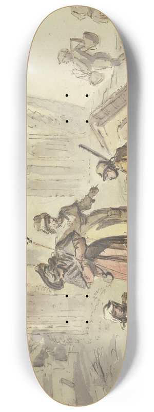 Jean-Baptiste Lallemand - Ruhende Pilger bei Ruinen 8.25 inch art skate deck
