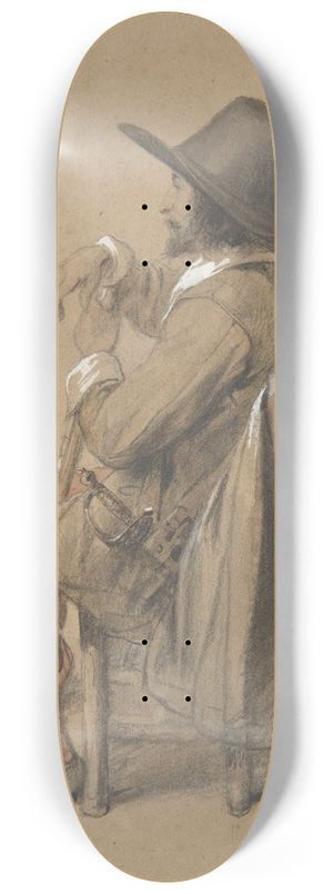 Jean-Baptiste Madou - Seated Cavalier 8.25 inch art skate deck