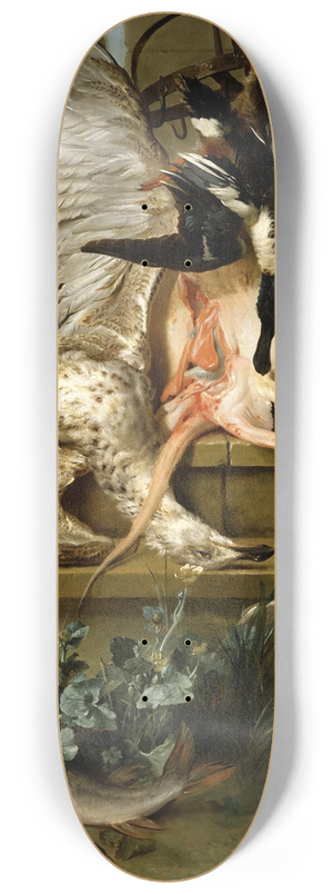 Jean-Baptiste Oudry - Still Life with a Spaniel Chasing Ducks 8.25 inch art skate deck