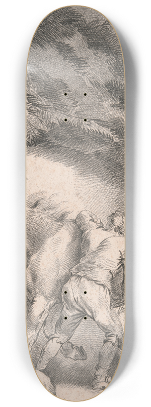George Morland - Groom rubbing down a horse 8.25 inch art skate deck