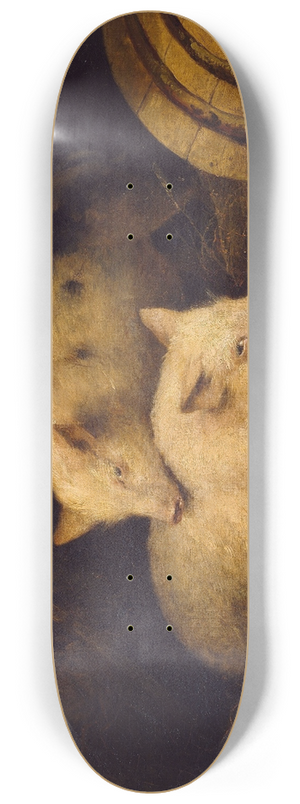 George Morland - Pigs 8.25 inch art skate deck