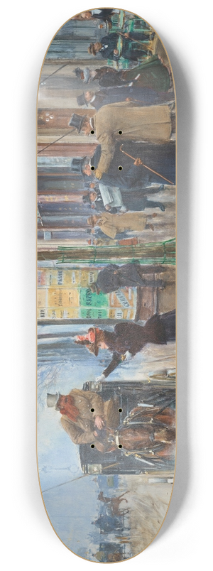 Jean Braud - Scne de rue Parisienne 8.25 inch art skate deck