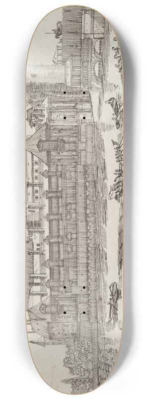 Jean Chaufourier - Castle on a River 8.25 inch art skate deck