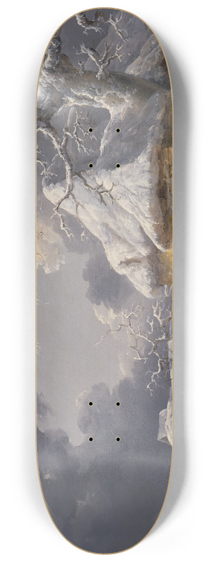 George Morland - Winter Landscape with Figures 8.25 inch art skate deck