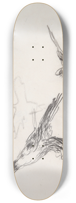 Jean-Franois Millet - Ravens, Donkey, Rabbit, andGoose 8.25 inch art skate deck