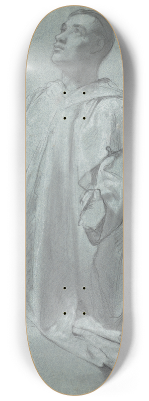 Jean Leonard Lugardon - A Young Benedictine Monk Kneeling 8.25 inch art skate deck
