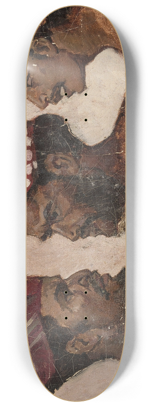 Jean Lulvs - Study of three heads (Arabs) 8.25 inch art skate deck