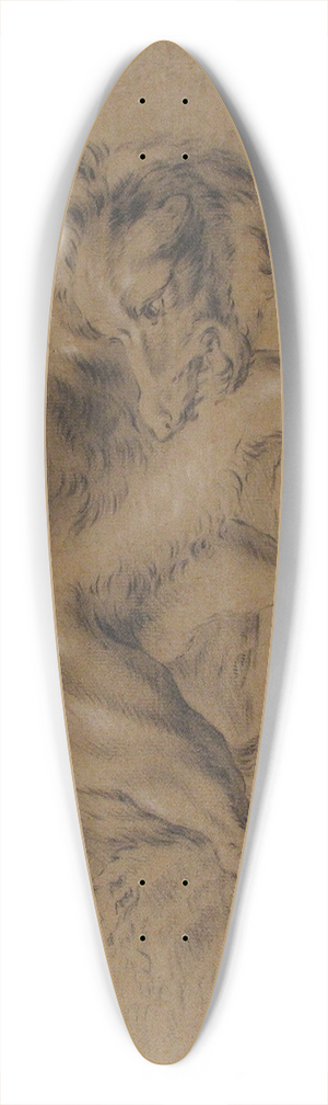 Jean-Baptiste Oudry - Angry Dog 39.3 inch art pintail longboard deck