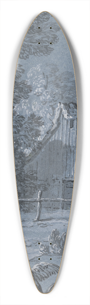 Jean-Baptiste Oudry - The Partridge and the Cocks 39.3 inch art pintail longboard deck