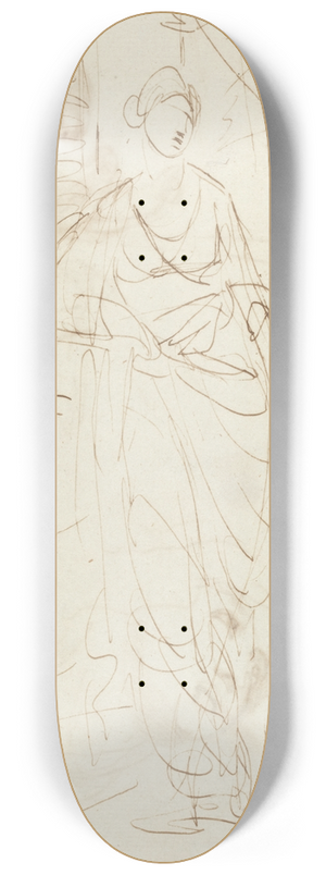 George Romney - An Elegant Lady in Classical Dress (recto) 8.25 inch art skate deck