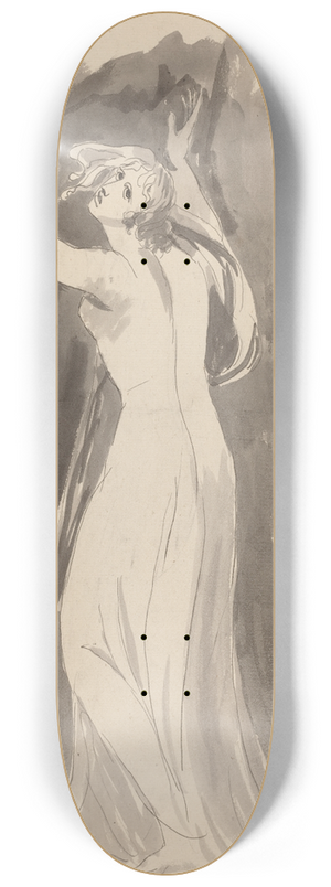 George Romney - A Study of Miranda for The Tempest 8.25 inch art skate deck George Romney - A Study of Miranda for The Tempest 8.25 inch art skate deck
