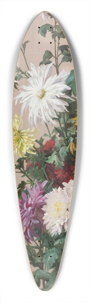 Jean Benner - Still life with flowers. 39.3 inch art pintail longboard deck