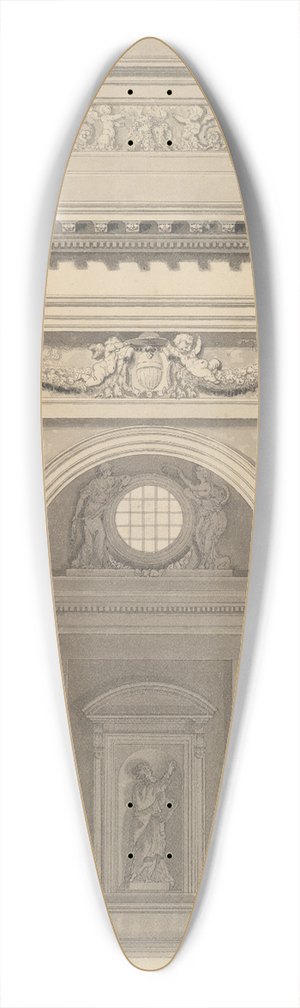 Jean Guillaume Moitte - Elevation of a Wall 39.3 inch art pintail longboard deck