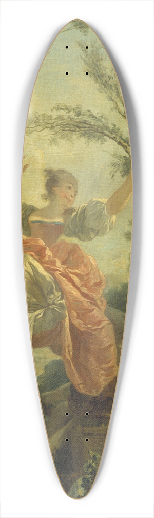 Jean-Honor Fragonard - La bascule 39.3 inch art pintail longboard deck