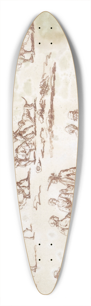 Jean-Jacques de Boissieu - Etudes de figures populaires 39.3 inch art pintail longboard deck