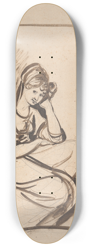 George Romney - Sketch for the Portrait of a Lady 8.25 inch art skate deck