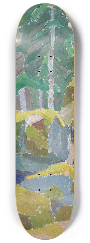 Alexander Konstantinovich Bogomazov - Landscape With Trees 8.25 inch art skate deck