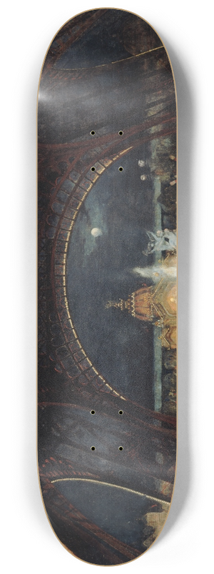 George Roux - Fte de nuit  lExposition universelle de 1889, sous la tour Eiffel 8.25 inch art skate deck