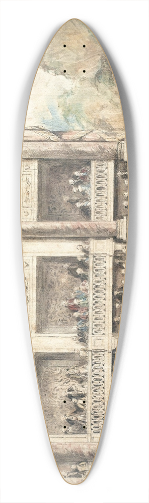 Jean-Michel Moreau - An Opera Performance 39.3 inch art pintail longboard deck