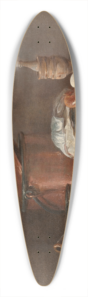 Jean Simon Chardin - Kitchen Utensils with Leeks, Fish, and Eggs 39.3 inch art pintail longboard deck