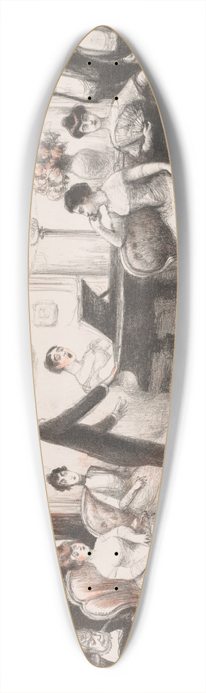Jean Veber - La Soire Bourgeoise 39.3 inch art pintail longboard deck