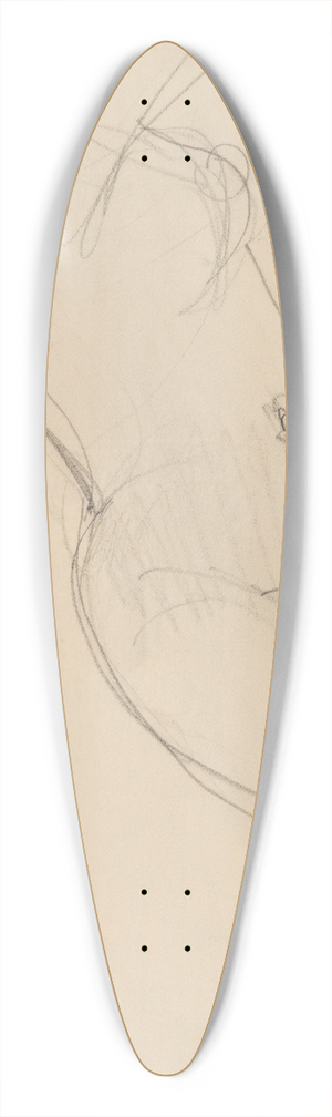 Jens Adolf Jerichau - Kvindelig model, liggende 39.3 inch art pintail longboard deck