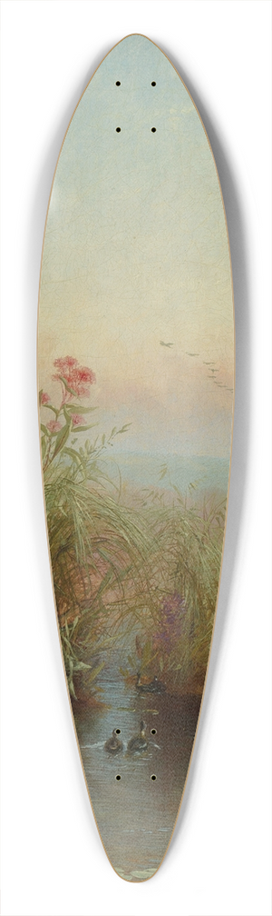 Jerome Thompson - Riverbank in Bloom 39.3 inch art pintail longboard deck