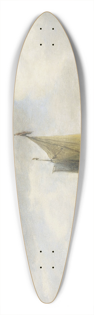 Jeronymus van Diest II - River View 39.3 inch art pintail longboard deck