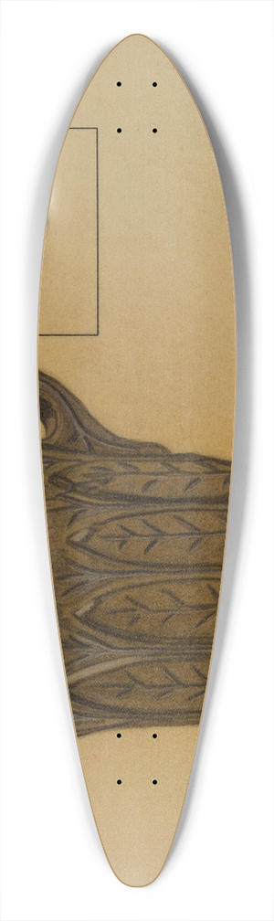 Jesse W. Skeen - Wooden Shaving Mug 39.3 inch art pintail longboard deck
