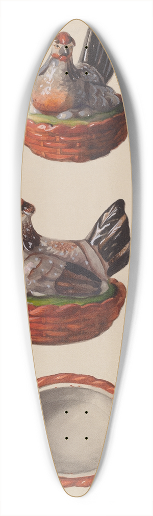 J. Howard Iams - Hen on Basket 39.3 inch art pintail longboard deck
