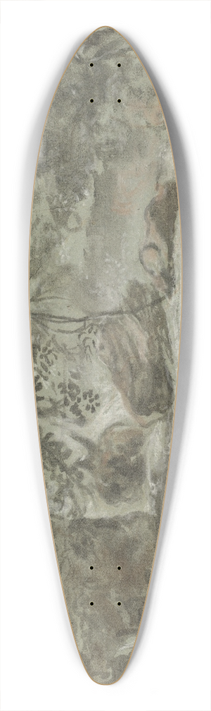 Joachim Franz Beich - Rapids with Overhanging Branches (verso) 39.3 inch art pintail longboard deck
