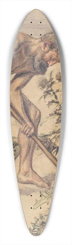 Joakim Skovgaard - Adam drawing up Thistle 39.3 inch art pintail longboard deck