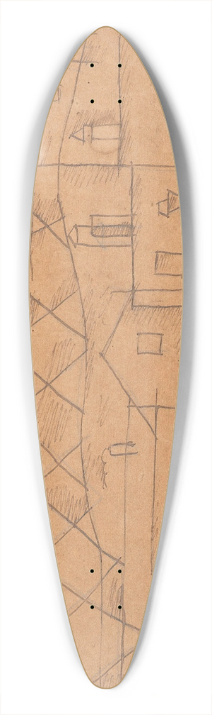 Joaqun Torres-Garca - La Gare 39.3 inch art pintail longboard deck