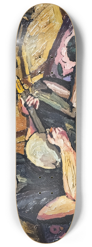 Georges Gaudion - Luce on the banjo in the living room in Rabastens 8.25 inch art skate deck